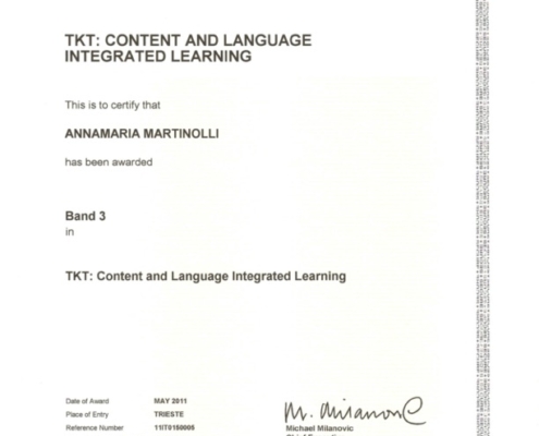 Certificato CLIL Cambridge